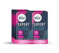 Expert Strisce Depilatorie Ascelle e Zona Bikini Ceretta per Pelli Sensibili con
