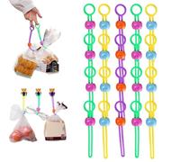 Explainout Multi Purpose Sealer - Detachable Multi Purpose Sealing Ties, Food Clips for Sealing Straps, Reusable & Ring Buckle Design, Elastic Cord Organizer for Sealing Bags & Organizing Wires (20)