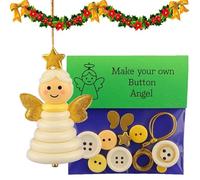 Explcior Kit Fai da Te per Realizzare Decorazioni Natalizie con Bottoni E Pupazzo di Neve con Angelo di Babbo Natale, Divertenti Decorazioni Natalizie con Bottoni, Decorazioni Natalizie Tutto(Angel)