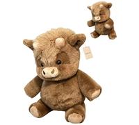 Explcior Running Plushies Cute Running Highland Cow Plush Toy Soft Rise Interactive Moving Legs Stuffed Animals Adorable Furry Cow Stuffed Animal for Stress Relief and Emotional Support(Marrone)