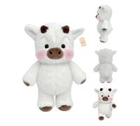 Explcior Running Plushies Cute Running Highland Cow Plush Toy Soft Rise Interactive Moving Legs Stuffed Animals Adorable Furry Cow Stuffed Animal for Stress Relief and Emotional Support(bianca)