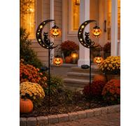 Explcior Solar Halloween Black Cat Pumpkin Moon Garden Stake Light