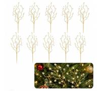 Explcior Transparent Crystal Branch Christmas Tree Ornament, Clear Red Acrylic Berry Picks with Flexible Wire Stems, Decorative Holiday Sprays for Tree, Wreath, Garland, Vase Decor(Stars-10pcs)