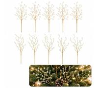 Explcior Transparent Crystal Branch Christmas Tree Ornament, Clear Red Acrylic Berry Picks with Flexible Wire Stems, Decorative Holiday Sprays for Tree, Wreath, Garland, Vase Decor(Water*5+stars*5)