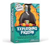Exploding Kittens Exploding Pigeon: By, 3+ Players, Age 7+ Party Game | Shake the pigeon timer, reveal team challenges, then draw, mime, and race through 75 quick-fire cards for family game night.