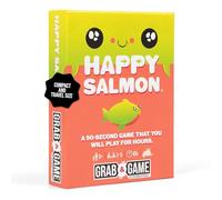 Exploding Kittens Happy Salmon Grab & Game by Compact Travel-Sized Card Game for 3-5 Players, Ages 6+, 90 Second Rounds- Easy to Learn Quick Matching Card Game- Ideal for Parties, Family Game Night