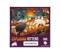 Exploding Kittens Jigsaw Puzzles for Adults - Cats Playing Chess - 500 Piece Jigsaw Puzzles For Family Fun & Game Night