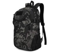 Explokit Zaino Tattico Militare 25L Zaino da Escursionismo con Sistema Molle Zainetto Casual per Scuola Viaggi Trekking e Campeggio (#01-CP Nero)