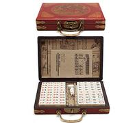 Explopur Set mAh-Jong - Cinese numerato 144 Piastrelle Set mAh-Jong Giocattolo Cinese Portatile con Scatola