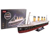 EXPLORA - Nave Titanic - Puzzle 3D Luminoso - 540051 - 266 Pezzi - Livello 8 - Senza Colla o Forbici - Educativo - Gioco di Costruzione - Per Bambini - Modello - Nave da Crociera - A partire da 8 anni