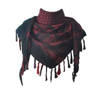 Explore Land 100% cotone Shemagh militare tattico Desert sciarpa kefiah Wrap (Nero e rosso)