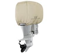 Explore Land Waterproof 600D Heavy Duty Outboard Motor Cover - Full Size Boat Engine Covers Fit for Motor 50-115 HP, Tan