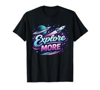 Explore More Rocket Space Adventure Motivational Quote Maglietta