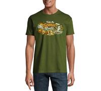 Explore Nature and Take Scenic Routes T-shirt girocollo da uomo in cotone verde cacciatore, Verde cacciatore, M