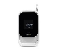 Explore Scientific BCR2001 Radiosveglia speaker con funzione DAB+, Bluetooth, presa USB, batteria ricaricabile, bianca