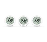 Explore Scientific WSH0008 Mini Termometro Igrometro con Indicatore di Comfort, 3 Pack, Display LCD, Temperatura, Umidità, Dimensioni Ridotte, Bianco