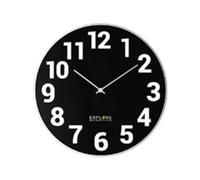 Explore Scientific Orologio da parete (25cm) With Numbers Black e Silver RAC1003