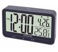 EXPLORE SCIENTIFIC RDC1009 Orologio Radiocontrollato, Doppio Allarme, Controllo con Tasti, Temperatura Interna, Grigio