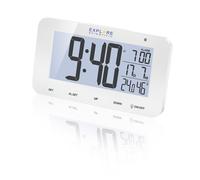 Explore Scientific Orologio Sveglia Digitale con temperatura esterna Display LCD Termometro Funzione Snooze colore Bianco - RDP1001WHT