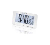 Explore Scientific RDC1004 Orologio radiocontrollato da tavolo con display retroilluminato a LED Bianco, Allarme & Snooze, Bianco, con Batterie