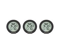 Explore Scientific WSH0008 Mini Termometro Igrometro con Indicatore di Comfort, 3 Pack, Display LCD, Temperatura, Umidità, Dimensioni Ridotte, Nero
