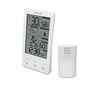 Explore Scientific WSH4009, Stazione meteo con display touch Bianco e Nero, Previsioni del tempo, Dual alarm, Fasi lunari, Bianco