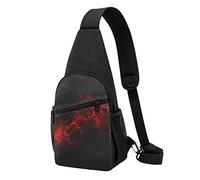 Explosion Burst Rosso Nero Casual Una Spalla Cross Body Borsa Del Petto Del Raccoglitore Del Telefono Sacchetto Del Telefono Degli Uomini Cross Body Bag, Nero , Taglia unica