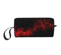 Explosion Burst - Sacchetto cosmetico portatile con stampa rossa e nera, custodia da viaggio, borsa organizer con cerniera per accesso rapido