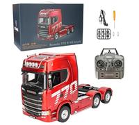 ExploTex 1:18 Scala 2,4 GHz 5CH 6x4 770S - Semirimorchio RC con trazione posteriore, modello da collezione per adulti (rosso)