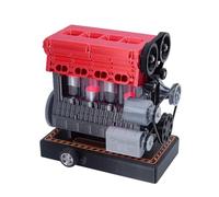 ExploTex ENJOMOR - Kit di costruzione stampato 3D per motore a quattro cilindri in serie, assemblaggio elettromeccanico, modello scientifico STEM, da collezione meccanico per la scrivania (oltre 150