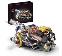 ExploTex Kit di simulazione per auto sportiva con luce (versione dinamica/1394 parti), simula la vera struttura del motore, controllo tramite un'app mobile, decorazione ed esposizione