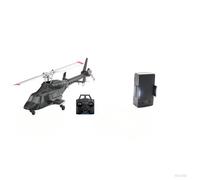 ExploTex Mini elicottero RC A61 in scala 1:53, Air-Wolf 2,4 GHz, 4 canali, un rotore, flybarless, con ritenzione ottica dell'altezza (RTF/bianco e nero*1, ideale per principianti