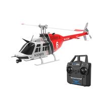 ExploTex RC C138 1:33 Scala 206 Elicottero 2.4 GHz 6 Canali Elicottero con Alettamento + Sensore di Flusso Ottico, Collezione Aviazione Per Hobby