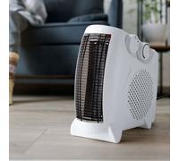 Termoventilatore, riscaldamento elettrico, 2 livelli, riscaldatori, funzione aria fredda, termostato regolabile, maniglia per il trasporto, protezione contro il surriscaldamento, LxA 12,2 x 25 cm
