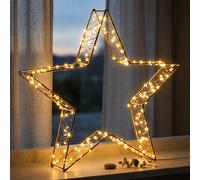 Expo Börse Stella LED Natalizia Con Timer, 160 LED, A Batteria 36 cm