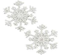 Expo International Christmas Medium Ramo Snowflake Ferro-su Applique Trim Embellishment, Argento, 2-Pack