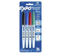 Expo Vis a Vis Wet Erase Fine Point Markers (Pack of 4)