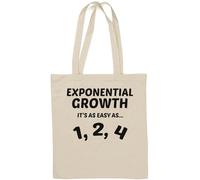 Exponential Growth It's As Easy As 1 2 4 Funny Math Borsa Tote in cotone naturale bianco