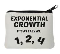 Exponential Growth It's As Easy As 1 2 4 Funny Math - Portamonete in neoprene, 10 x 11 cm, colore: Bianco, bianco, Taglia unica