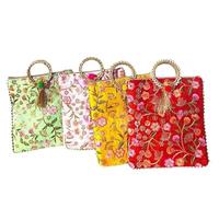 Export Quality Vintage Mobile Potli Sacchetti per le donne, Potli Borse per regali di ritorno, Potli Borsa per le signore, Shagun Mobile Potlies per funzioni domestiche. (2 pezzi)