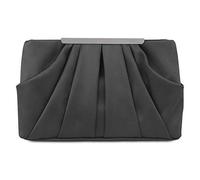 expouch Borsa da sera in raso plissettato da donna pochette blu navy con cinturino a catena staccabile borsa per cocktail di nozze