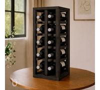 Expovinalia Portabottiglie in legno per 12 bottiglie di vino design verticale mobile tipo vino rack 65 x 24 x 32 cm rovere