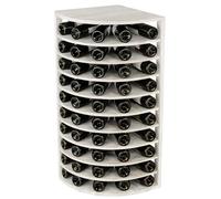Expovinalia Portabottiglie Rincon vino in legno per 50 bottiglie, mobile in pino tipo Wine Rack scaffale per vino e bottiglie Garrafeira 105 x 44 x 44 cm, bianco