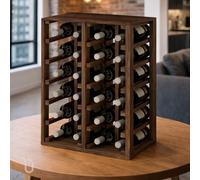 Expovinalia Portabottiglie Vino Verticale per 24 Bottiglie in Legno di Pino Massello, Mobiletto tipo Wine Rack Garrafeira per vasche 65 x 46 x 32 cm, Bianco