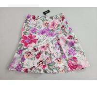 Express Gonna Donna Taglie 2 Floreale Bianco Rosso Zip Viscosa Nylon Donna