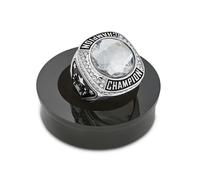 Express Medals Champion - Anello trofeo con pietra centrale trasparente, premio fantasy, con catenina da collo e supporto per anelli da campionato, metallo non prezioso, zirconia cubica