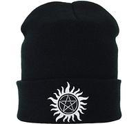EXPRESS-STICKEREI Berretto a Maglia: Anti Possession Supernatural Tattoo, pentagrammo, Streetwear, Merchendise, Articolo per Tifosi Invernale, Berretto da Uomo,