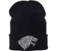 EXPRESS-STICKEREI Berretto lavorato a maglia con motivo caldo, berretto invernale, unisex, da uomo, da donna, con ricamo, taglia unica, Casa Stark G.O.T. Berretto lavorato a maglia lupo, Taglia unica