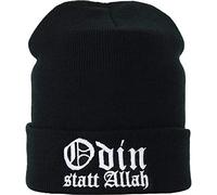 EXPRESS-STICKEREI Berretto Lavorato a Maglia: Odin Invece di Allah Vikings Walhalla - Biker Moto Heavy Metal Rockabilly Cappellino Invernale/Berretto di Lana