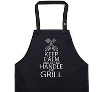 EXPRESS-STICKEREI grembiule cucina uoma con scritta divertente in lingua inglese uoma (Keep calm and let me handle the grill - grembiule)